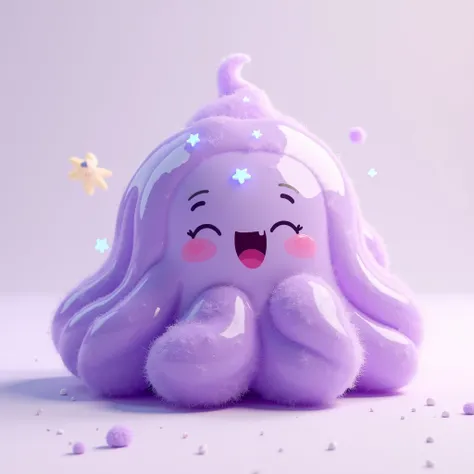 cute fluffy purple slime