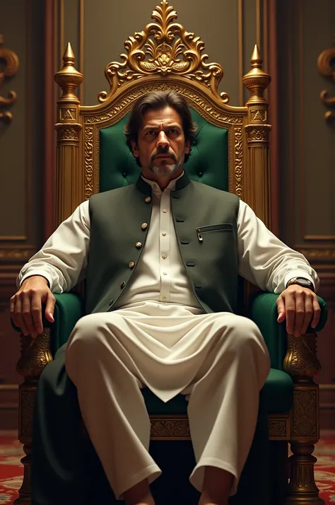 Imran khan sitting in king seat