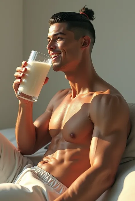 CR7  drinking milk