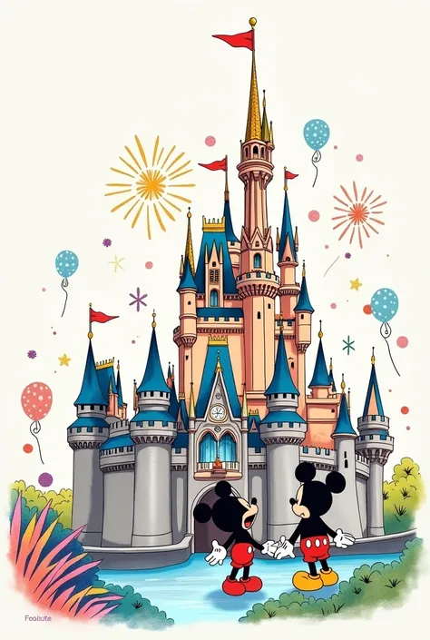 disney world simple art sketch