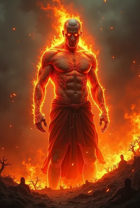 Man Wearing clothe of fire in hell.