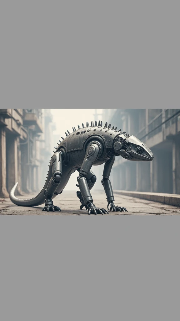 The lizard in the photo transforms into a bipedal robot