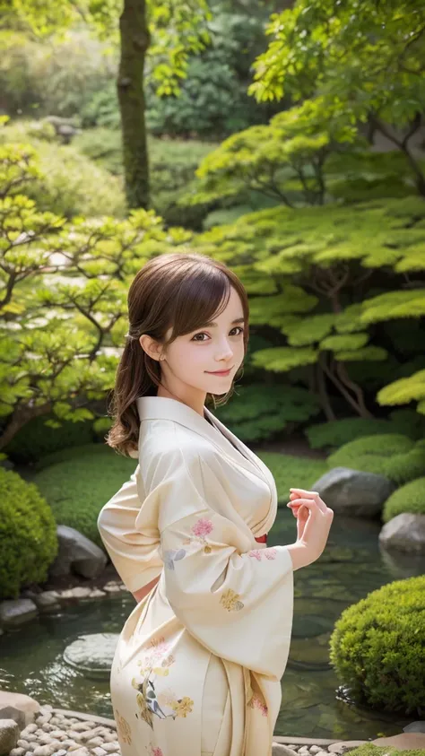   Emma Watson,  A girl is standing in a Japanese garden, (  high definition :1.3), (16k,   realistic  ,   RAW photos ,  Max image  : 1.4), (  one girl), (  realistic   Skin),   beautiful skin  , charm, 超  high definition,   high detail, (Drawn in detail), ...