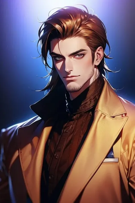 (best quality,4k,8k,highres,masterpiece:1.2),ultra-detailed,(realistic,photorealistic,photo-realistic:1.37),30 year old man,3 day beard,handsome anime,portraits,strong,masculine,dark hair,sharp jawline,mesmerizing eyes,perfectly styled hair,cool anime outf...