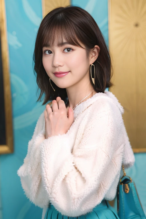 41
(              fluffy wave short bob cut       :1.23),                              1 girl, Alone,       , 8K images、Chest, bangs,        brown hair on belly  , Thin Nose、Moisturizing lips 、24 years old、 164 cm、   big eyes、Droopy eyes、 Teal Eyelids、    ...