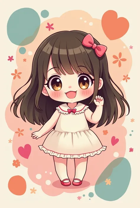 Kawaii cute girl poster illustration 