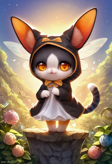 Anime illustration style, cat in cute cat costume, silly expression, This is cute fantasy art that looks like a fairy tale picture book, ultra detailed, absolutely resolution, masterpiece