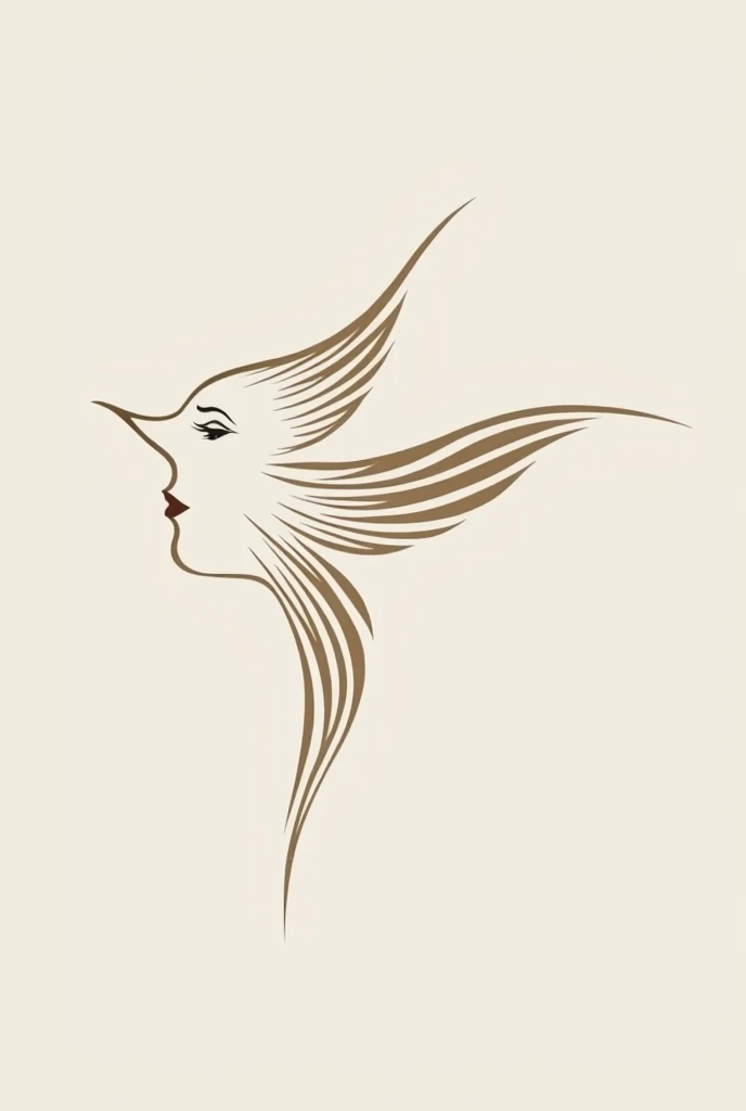 I have a womens beauty salon 
 The name of the barber shop is Prasto 
 I want you to create a logo for me inspired by the shape of a swallow bird and a womans face, I want it to be minimal and simple.