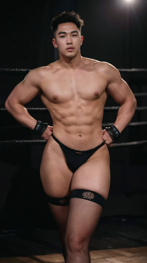 1 young handsome guy，20 yo， Handsome，musculous，hairy bodies，,（Fine eye 1：3），Black eyes，full bodyesbian , epic reality , epic photorealistic , ultra realism , photorealistic , only male , only boy , full length shot (fls) , (high waist mesh sheer micro stri...