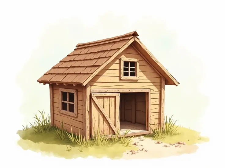  Create a drawn -friendly watercolor picture

Chicken house without chicken

Cute

Background fading out

Not to realistic