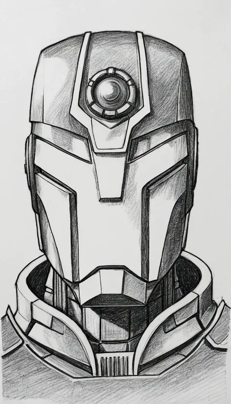 a drawing of a robot with a star on its head, face of an armored villian, old sketch, inspired by Dick Bickenbach, high quality sketch, quick sketch, galactus!!!!, pencil doodle, mazinger, a pencil sketch, high quality sketch art, unknown artstyle, inspire...