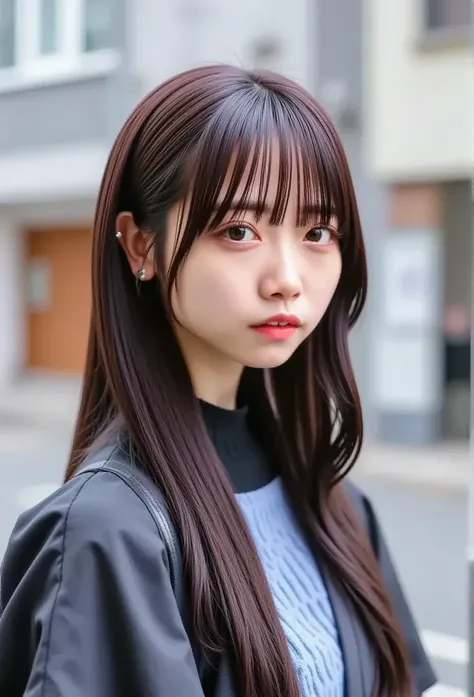  1 girl, ( Please wear casual spring clothes :1.2), (:1.5), （ original 　Tsai Neihua ）, Young Face,  cute face, ( RAW photos ,  top quality), ( realistic ,  Photorealistic:1.4),  debris flies,  sharp concentration,  so delicate and beautiful,  very detailed...