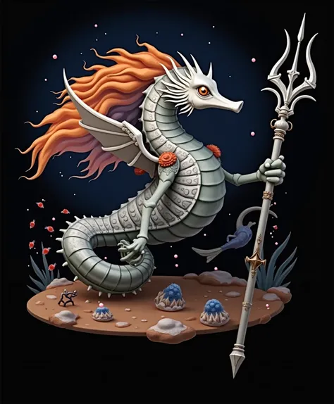 Seahorse with trident