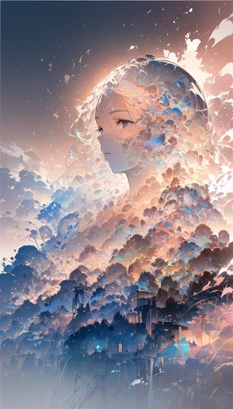     Beautiful Delicate Female Double Exposure  (The face is clear and perfect)image，Background、完璧な super detailedなビクトリア朝都市です, beautiful, Complex illustrations,  Artwork Concept Artwork Masterpiece,  top quality,  super detailed,  high definition 