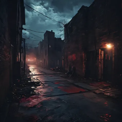 dark horror bloody backstreet dead end at night