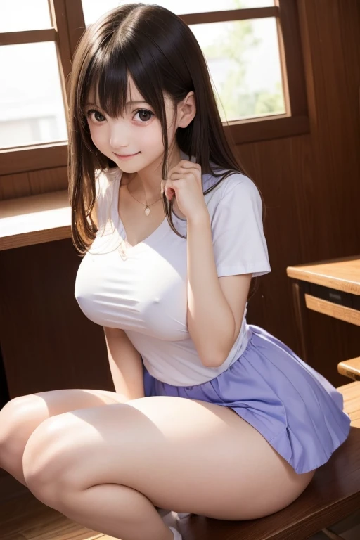 (8k、  RAW photos 、 top quality、  Masterpiece :1.2)、( realistic 、 realistic :1.37)、 High school students   、Fan angle、big breasts、Bust 100、   several people enjoy each other while doing very small things 、  super high resolution、  1 girl、、 browse viewers 、b...