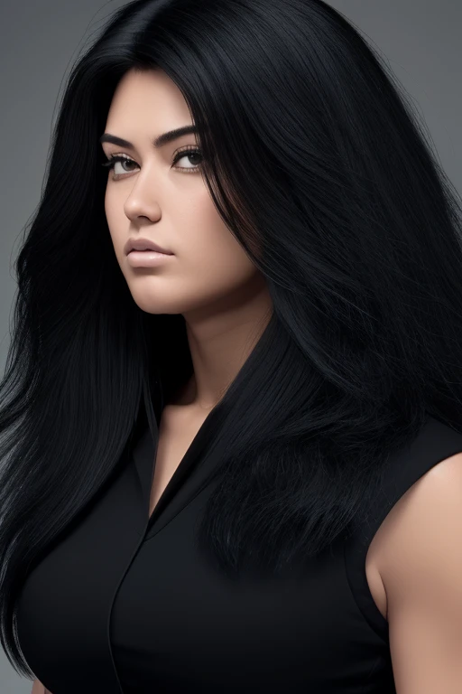 most very jet black hair,most very long hair,long wolf cut hairstyle,most very lion hair,most very wolf hair,most very frizzy hair,coarse hair,most very spread hairstyle,thick hair,fluffy hair,most very heavy weight hair,high ponytail hairstyle,heavy looki...