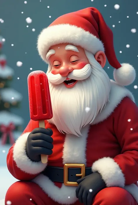 Santa with red velvet popsicle 