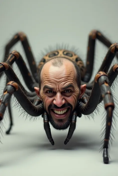 A spider with the face of David Broncano from the resistance 