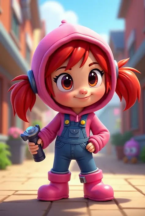 Character Jessie from Brawl Star with the skin of Agnes from the movie Despicable Me 