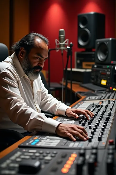 Mohanlal controles studio mixer