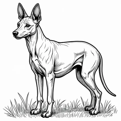 ((( A Xoloitzcuintle)), fondo Detailed (((A Xoloitzcuintle))),., Detailed,((( for coloring ))), (((A Xoloitzcuintle))thick lines, ((((A Xoloitzcuintle))))clean lines, thick line outline, diseño Detailed,  página de libro  for coloring , (((monochrome)))  b...