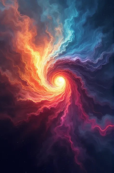 A space-style implosion of colors 