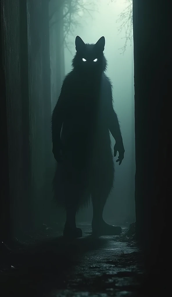 A background with shadows that show a disturbing figure of an animal