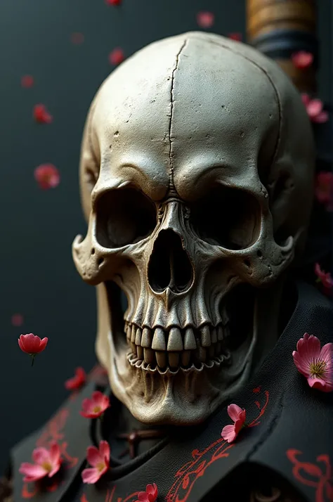 Create an image of a Samurai Skull in high definition