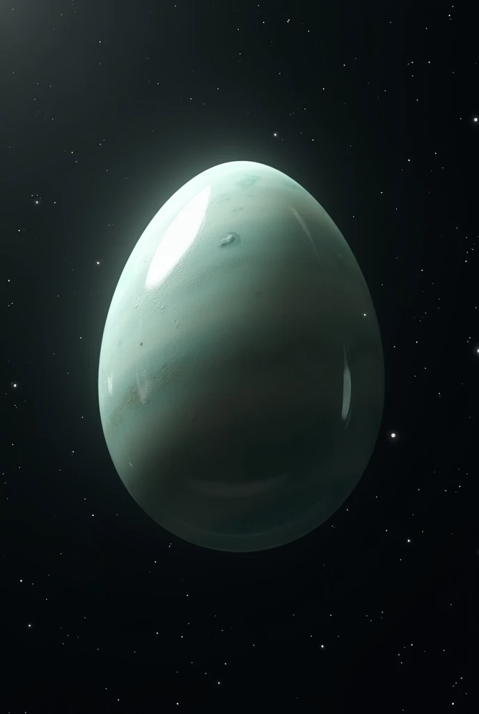 generates an image of an egg planet in space