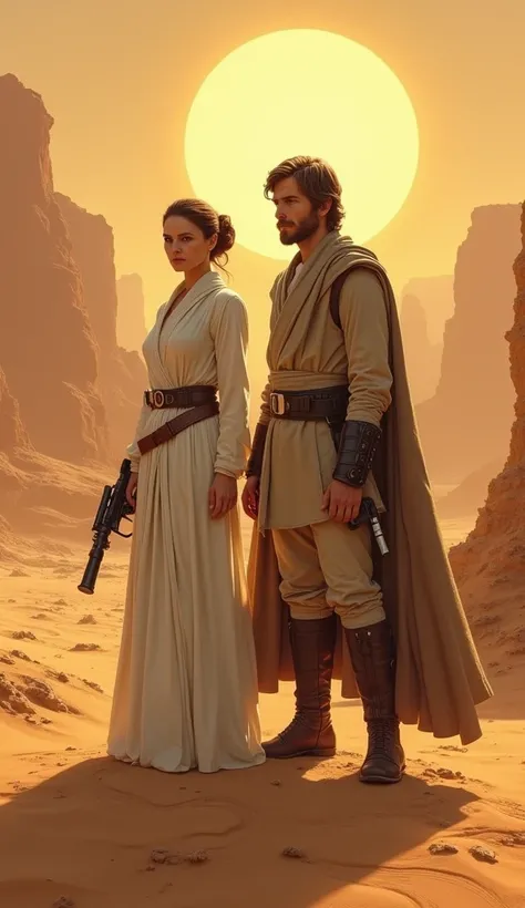 Luke Skywalker e a Princesa Leia em Tatooine