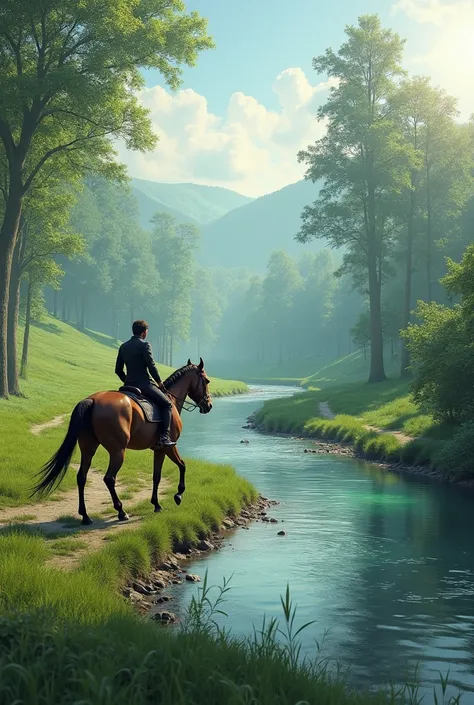 HORSEBACK RIDING BY THE RIVER