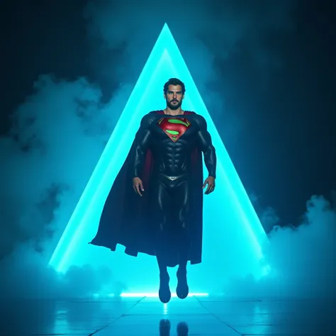 A majestic superman levitating on a futuristic stage,
Your powerful body highlighted
by the vivid blue illumination that
creates a dramatic and
ethereal effect. Superman with his 
Piercing green eyes are vivid
and captivating, reflecting the
ambient...