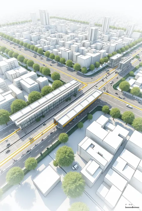 Top corner skywalk design along Anri Dunant Road in map format