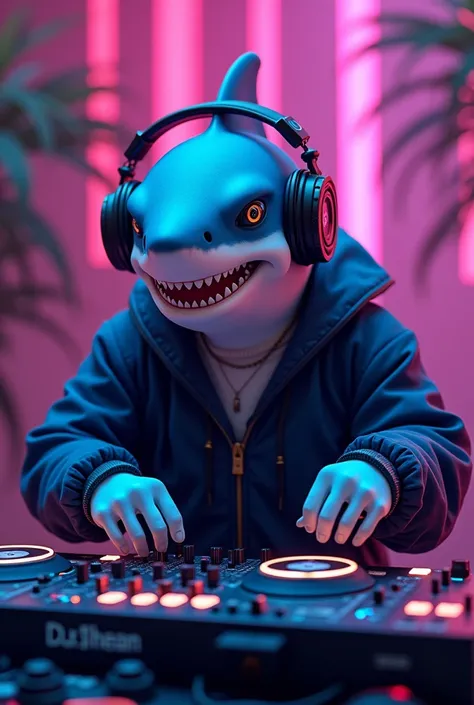 I have a company and I want it to be represented with a shark DJ 
This is the name of the company 
THE MUSICAL SHARK DISCPLAY 
