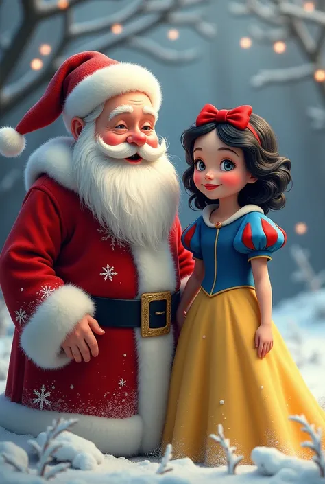 Write the names of Mirzobek and GulnoZa on the pictures of Santa Claus and Snow White