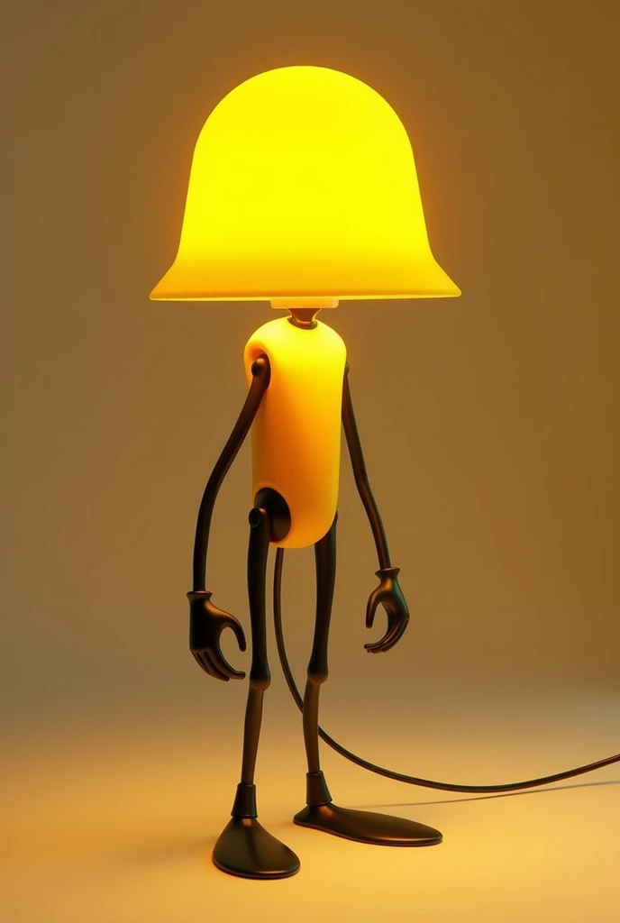 object:  Desk Lamp

Appearance :  Luzinha is a modern table lamp base and the bright yellow dome .  Her arms and legs are black , thin and articulated ,  typical of the characters in the series .  She has a thread that comes out of the base ,  which makes ...