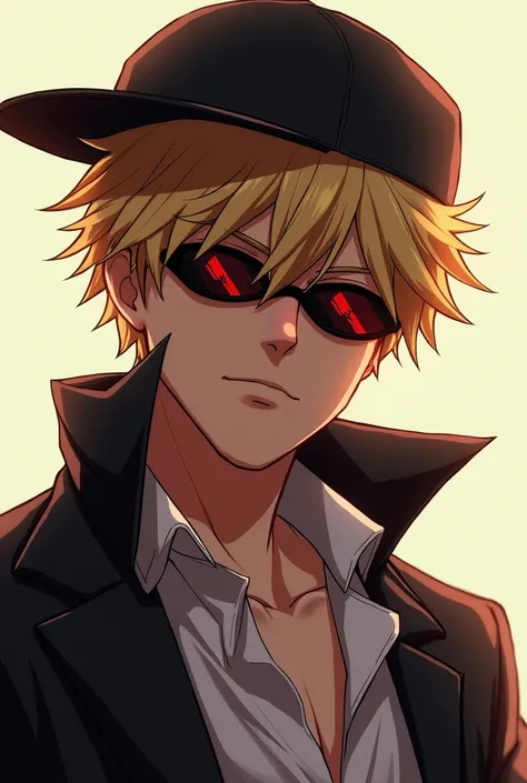 Katsuki Bakugo with sunglasses and a flat visor cap 