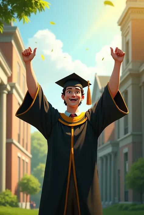 A graduate celebrating his good results 