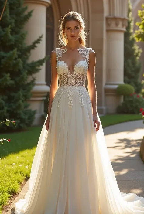 Beautiful wedding gown front full dress