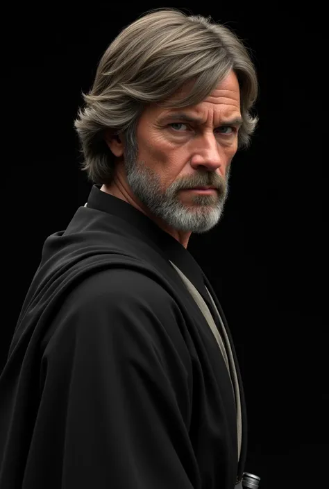 start wars character Luke Skywalker, high quality, 8K Ultra HD, looking straight ahead, with black background