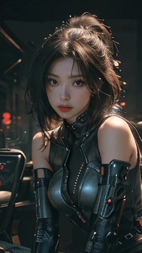 (( top quality)), ((  Masterpiece )), ( very detailed:1.3),  Beautiful Cyberpunk Women ,  futuristic visor ,  Biopunk Chest Armor 、Lights and Wires ,  Exposed Shoulders and Abdomen ,  Biopunk Leg Armor,  high definition  ( High Dynamic Range ),  ray tracin...