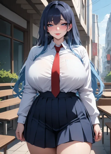 ((best quality)), ((masterpiece)), (detailed), (4k digital art), (attractive school girl), perfect detailed eyes, detailed face, thick hair, slutty face, seductive, sensual, sultry smile