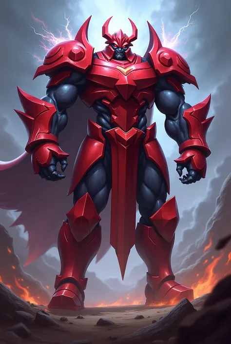 Dyroth from mlbb with red armor