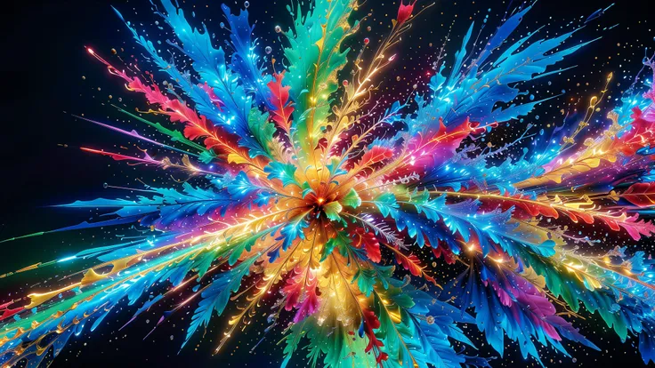 ﻿A Masterpiece In 32K Resolution, Supreme Quality, Super Detail, Official Art, Very High-Resolution 32K Wallpaper, Beautiful And Aesthetic, Ultra-Detailed Features, Awe-Inspiring Detail. A 32K Abstract Image Showcasing A Breathtaking Explosion Of Vibrant C...