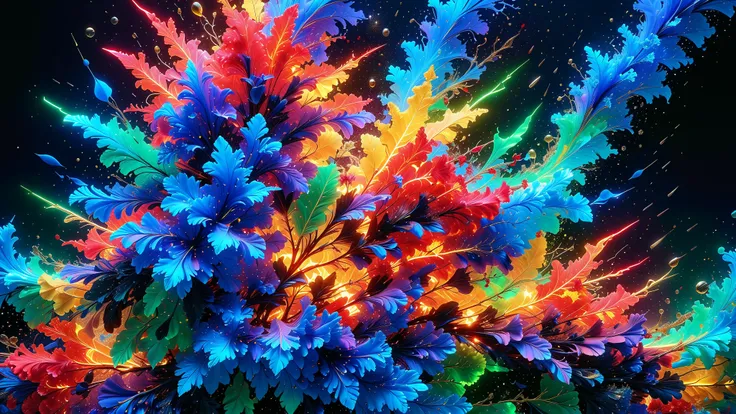 A Masterpiece In 32K Resolution, Supreme Quality, Super Detail, Official Art, Very High-Resolution 32K Wallpaper, Beautiful And Aesthetic, Ultra-Detailed Features, Awe-Inspiring Detail. A 32K Abstract Image Showcasing A Breathtaking Explosion Of Vibrant Co...