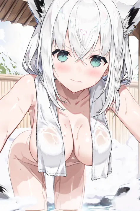 score_9, score_8_up, score_7_up, score_6_up, source_anime, shirakami fubuki, Hololive
1girl, towel over breasts, white hair, wet hair, looking at viewer, leaning forward, large breasts, naked, bent over, ((masterpiece)),((highest quality)),((High resolutio...