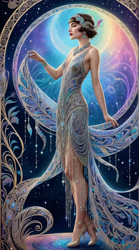 new moon in scorpio, symbolism, surreal, hand drawn masterpiece, 32k, very realistic, very magical and dreamy, standing tall, full body, stunning detailed, cinematic, colorful mystic light, very intricate detailed, image is soul touching and delightful, fa...