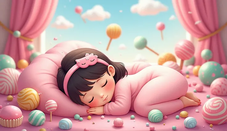   ***** sleeping and dreaming of a candy world . kawaii style 

