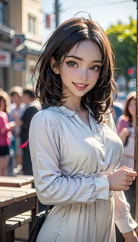 pink dress, smile, highres,sharp focus,(ultra detailed,extremely detailed),(photorealistic artwork:1.37),(extremely detailed CG unity 8k wallpaper),(((vibrant colors,vibrant theme))),(intricate),(masterpiece),(best quality),artistic photography,(photograph...